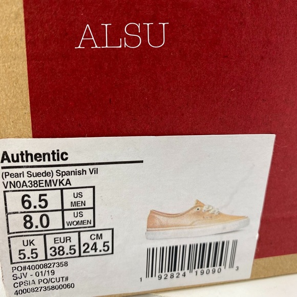 VANS Authentic Pearl Leather Cream Pink Women’s - Picture 10 of 11